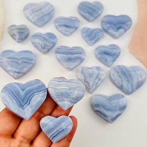 Blue Lace Agate Crystal Heart - Etsy