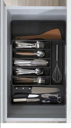 Lifewit Expandable Silverware Drawer Organizer – Adjustable Utensil Tray for Kitchen Storage