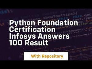 Python foundation certification infosys answers 100 result