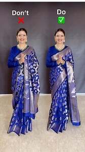 5.9M views · 40K reactions | Do try this simple hack as it will keep your open pallu in place all time  ✨ Royal. Refined. Radiant. ✨ This beautiful royal blue saree is a timeless piece, apt for weddings, special occasions, and elegant gatherings. Its rich hue and effortless drape make it a must-have for those who love understated grace.  This gorgeous saree is from @abirabybeena_sarees . . . #sareelove #nitaambanisaree #nitaambani #sareeswag #bluesaree | Gehani Heena | Facebook