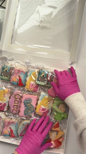 Sugar Brink | Rebekah Brinkerhoff on Instagram: "Boxing cookies often feels like a game of Tetris. These sleeping beauty cookies were an absolute dream to create, I’m still in love"