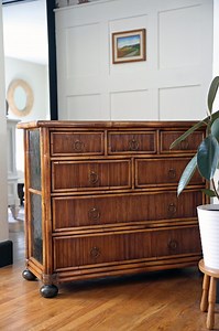 Baker Furniture Milling Road Rattan Dresser – British Colonial Coastal Style – Black Lacquer – 44″W - Etsy