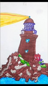 How to Draw a Lighthouse Step by Step | Easy Scenery for Beginners.#art #THE_ARTS00 #drawlandscape