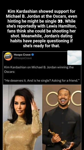 Kim shoots her shot 👀🔥#KimKardashian #MichaelBJordan #Oscars #CelebNews #HollywoodDrama