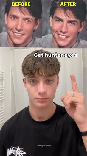 ofglowkey on Instagram: "G’et hunter eyes 🗿 . Follow For Glowup Tips ✨ . . . . “Mewing” is a set of facial exercises and tongue posturing techniques that some claim to offer potential benefits, including: • Facial Symmetry: Advocates believe that practicing mewing may contribute to improved facial symmetry. • Jawline Definition: Proper tongue posture is thought to engage facial muscles, potentially enhancing the definition of the jawline. • Orthodontic Impact: Some suggest that mewing might pos