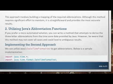 How to Convert Time Zone Regions to Standard Time Abbreviations in Java