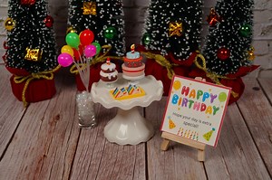 Elf Happy Birthday Miniature Cake & Balloons Set - Etsy