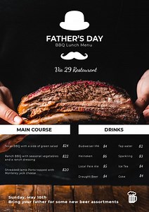 Father’s Day Menu Template for Restaurants