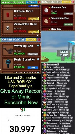 #262 Live Stock Grow A Garden Roblox Real Time Stock Update & Gameplay! (US Friendly)
