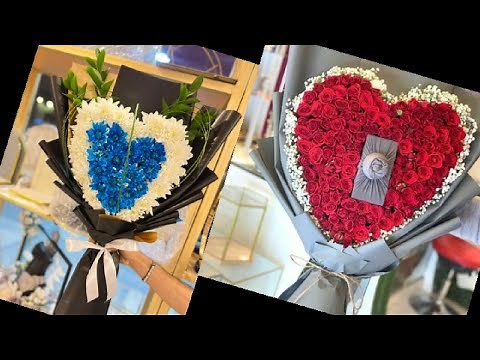 طريقة عمل قلب من الورد الطبيعي ورد كريز