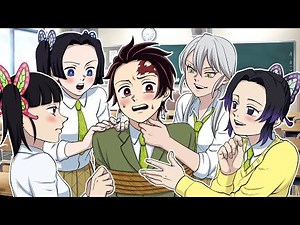 【キメツ学園】炭治郎を巡ってカナヲ梅しのぶアオイ禰󠄀豆子が大バトル！？モテ男炭治郎の運命とは！