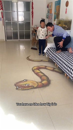 Dad vs Giant Anaconda Prank 😂🐍 | Wait for the Twist! 😱🎨 #shorts #viral