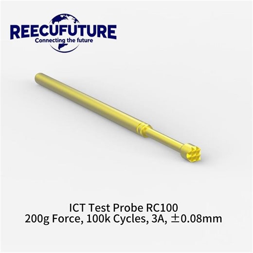 ICT Test Probe RC100 – 200g Force, 100k Cycles, 3A, ±0.08mm #reecufuture #automobile #rf