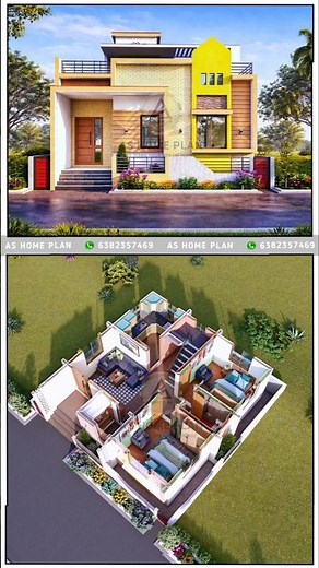 30x30 Budget 2BHK House Plan with Modern Elevation 🏡 | Small House Design
