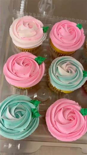 Birthday Rosettes Cupcake Design🏵️🧁#rosettes #cupcake #shorts