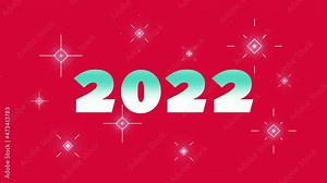 2022 happy new year animation for loader or transition. 4K New year animation with sparkling stars