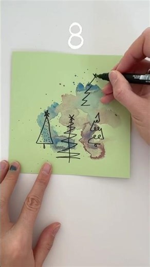 One line art Cards #tutorial #onelinedrawing #christmas #adventcalendar #shorts