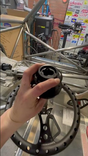 Motion Raceworks steering wheel quick disconnect installed