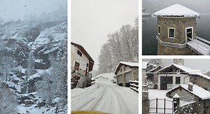 La neve ammanta il Piemonte, paesaggi incantati alla Cascata di Noasca e verso Ceresole Reale | FOTO e VIDEO