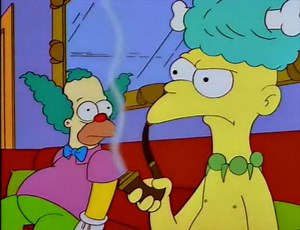 'Hey! That's my Madonna gag. That guy stole my gag!' And you stole it from last Friday's episode of "Pardon My Zinger". 'Stole, made up, what's the difference..?' "Mr. Smithers must have seen that program too! He never misses it. Hmm.. at the town meeting, he mentioned that he watched Comedy Central. I made sure to note that, as it seemed quite unusual... Ye Gods! To the police station, Krusty!" (S7 E1 - 'Who Shot Mr. Burns? Part Two') | The Simpsons & Futurama Best Moments