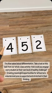 Differentiated Tasks . Modifying tasks to meet learners’ needs is essential when teaching mathematics, as it ensures every student is appropriately challenged and supported. This can involve adjusting the complexity, providing scaffolds, or offering extension opportunities within the same task. . However, the key to effective differentiation lies in the questions you ask. Thoughtful questioning can guide students’ thinking, reveal their understanding, and encourage deeper exploration of concepts