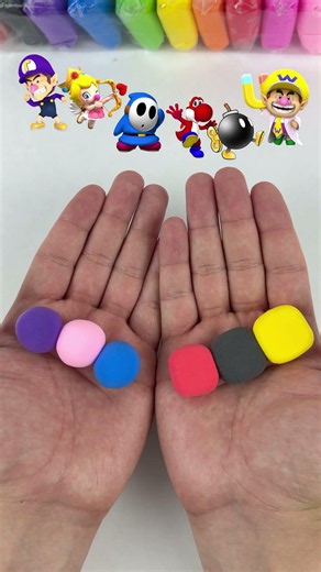 Super Mario Friends | Waluigy, Baby Peach, Shy Guy, Red Yoshi & others #shorts #clay #supermario