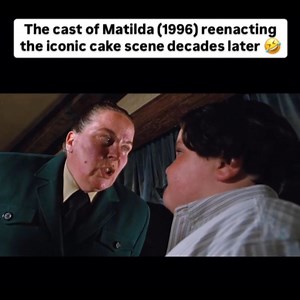 The Cast Of Matilda Reenacting The Iconic Cake Scene