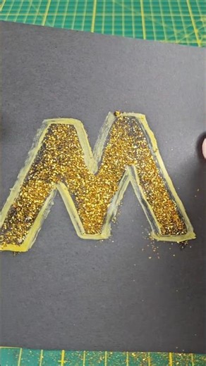 Glue and Glitter Gold Color Letter M