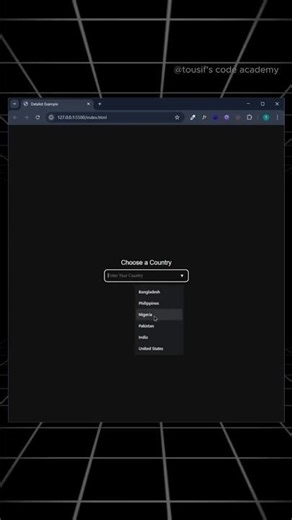 Create an Auto Suggest Input using HTML #shorts