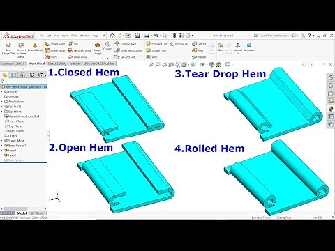 Hem feature in Solidworks Sheet metal