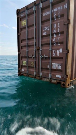 a stranded container containing tropical fruit #fruit