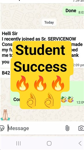 Student Success as senior servicenow developer #skfacts #servicenow