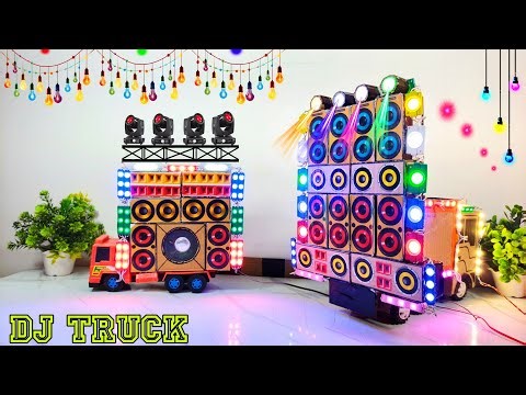 Mini Dj Truck Setup Loading at-home by Cardboard Making Dj truck and light|mini dj wala dj wala