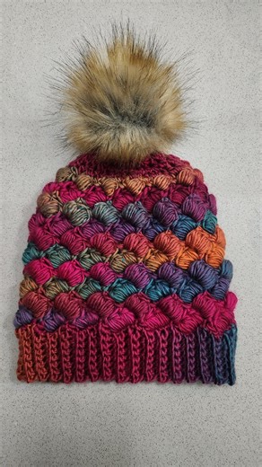 Harlequin Puff Beanie/toque: Winter-wear - Etsy