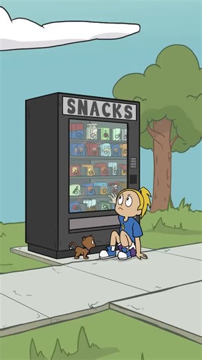 THE VENDING MACHINE 👱🏻♀️😸🥨 (Part 3) . ⚡️ Follow for more! ⚡️ . Long forms on YouTube . #reels #kateandkit #animation #comic #cartoon