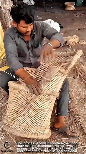 Bamboo Chair Making Work Tool Using Manual Weaving Technique #worktool