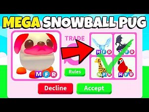 SHOCKING OFFERS Trading the MEGA SNOWBALL PUG | Roblox Adopt Me Christmas 2025 🐶🌈