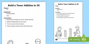 Build a Tower Addition to 20 Building Blocks Game