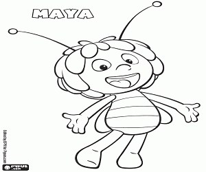 Maya the Bee, the main protagonist coloring page printable game