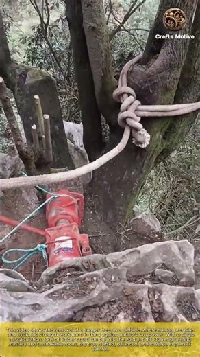 Cliff Danger Tree Removal: Incredible Hydraulic Jack Precision and Power