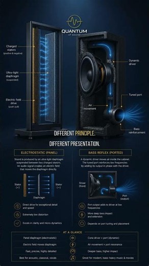 Electrostatic vs Bass Reflex #quantumofsound #hify #hifi #audiotechnique