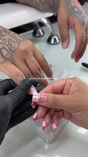 The cheapest full set on the menu $75 OG white tip located in Long Beach, CA 💌 BOOK VALENTINES SETS LAST WEEK FOR THE $125 MODEL SET SALE 💘 Use the link in my bio to secure your slot ✨ #nailtutorial #longbeachnailtech #acrylicapplication #lanailtech #nailinspo