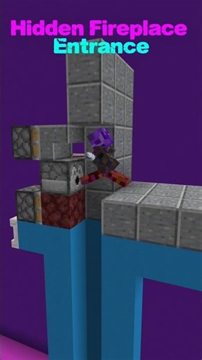 Easy Hidden Fireplace Entrance #shorts #minecraft