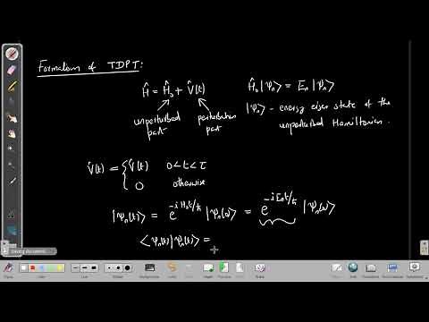 TDPT: Lecture 01_An introduction to Time dependent perturbation theory (TDPT)