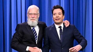 David Letterman breaks retirement to surprise Jimmy Fallon on show