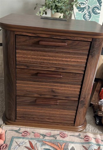 Fluted Nightstands with Charging Ports for Bedroom Design