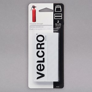Velcro® 90200 Industrial Strength 4" x 2" Hook and Loop White Fasteners - 2/Pack