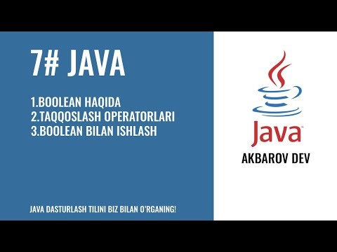 Java Darslari #7 dars Javada Boolean data type haqida va ular bilan ishlash