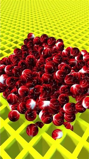 Red And White Balls Pile Up #oddlysatisfying #simulation