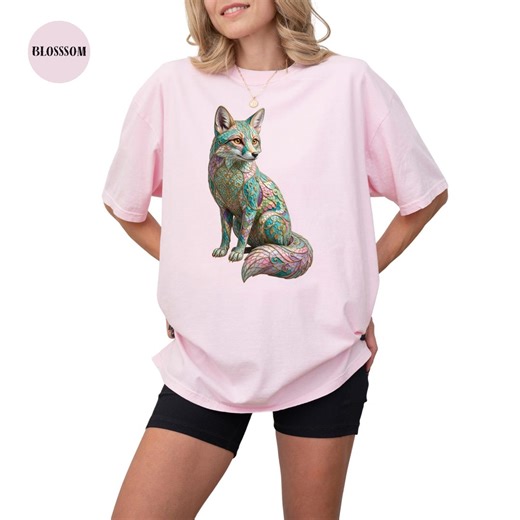 Mosaic Fox Shirt, Comfort Colors T Shirt Long Sleeve, Artistic Animal Graphic Tee, Colorful Fox Design, Nature Lover Gift - Etsy